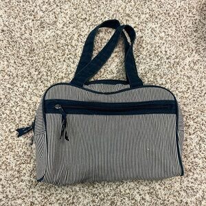 Thirty-One Navy and White Striped Tote
